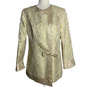 Terramina Asymmetrical Blazer Jacket Gold Metallic